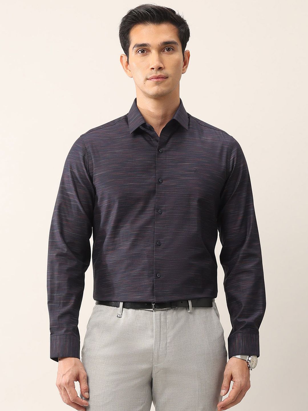 Arrow Men Regular Fit Spread Collar Abstract Printed Cotton Formal Shirt-image-6