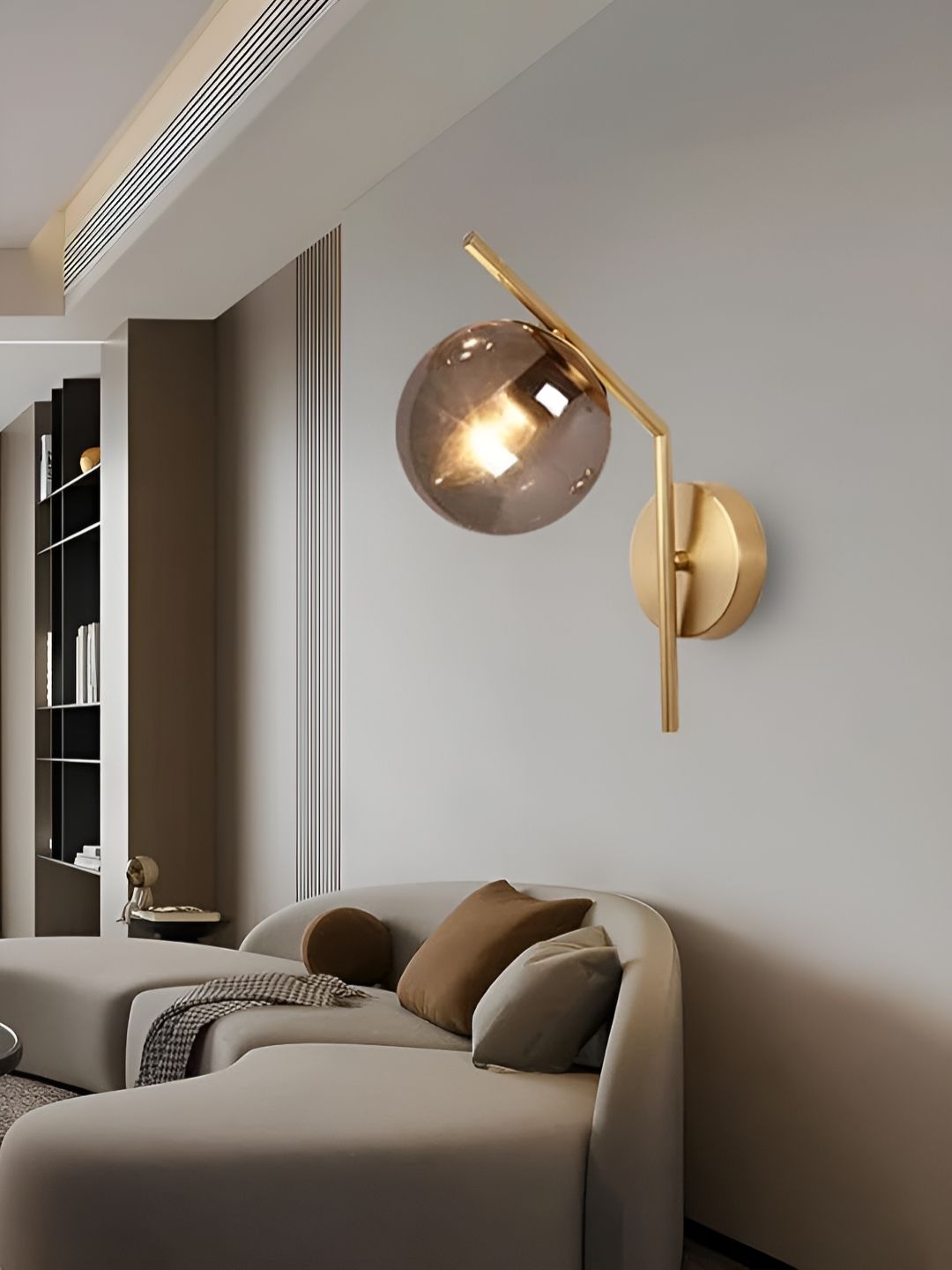 KINIS Gold-Toned & Transparent Metal Spherical Shaped Wall Lamp-picture-42