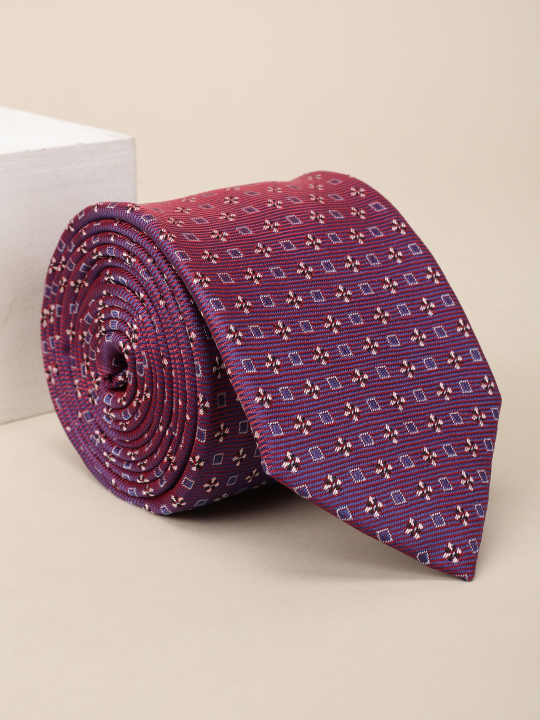 Louis Philippe Men Embroidered Broad Tie-picture-41