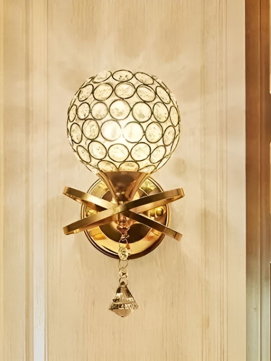 KINIS Gold-Toned Quirky Spherical Shaped Textured Wall Lamp-picture-41