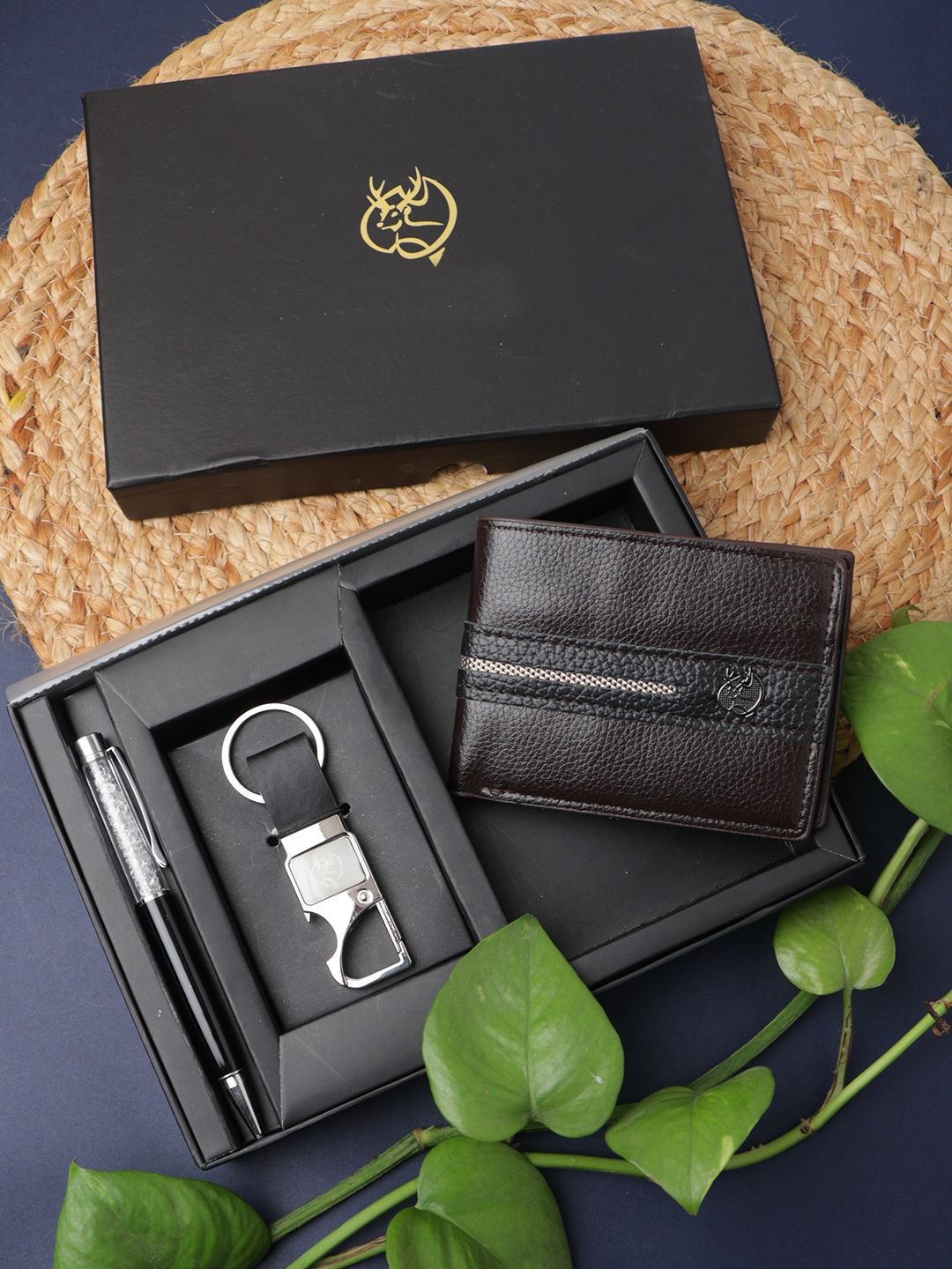 SAZARA Men Wallet With Pen And Keychain Gift Set-picture-23