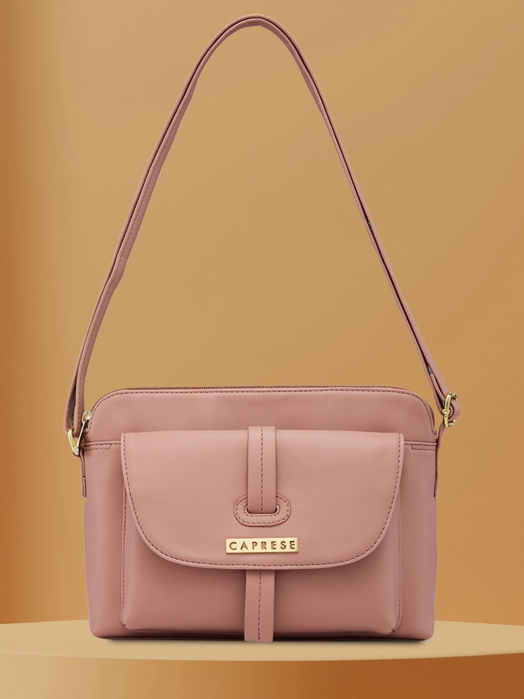 DressBerry X Caprese Sabera Structured Non-Detachable Sling Strap Medium Sling Bag-picture-41