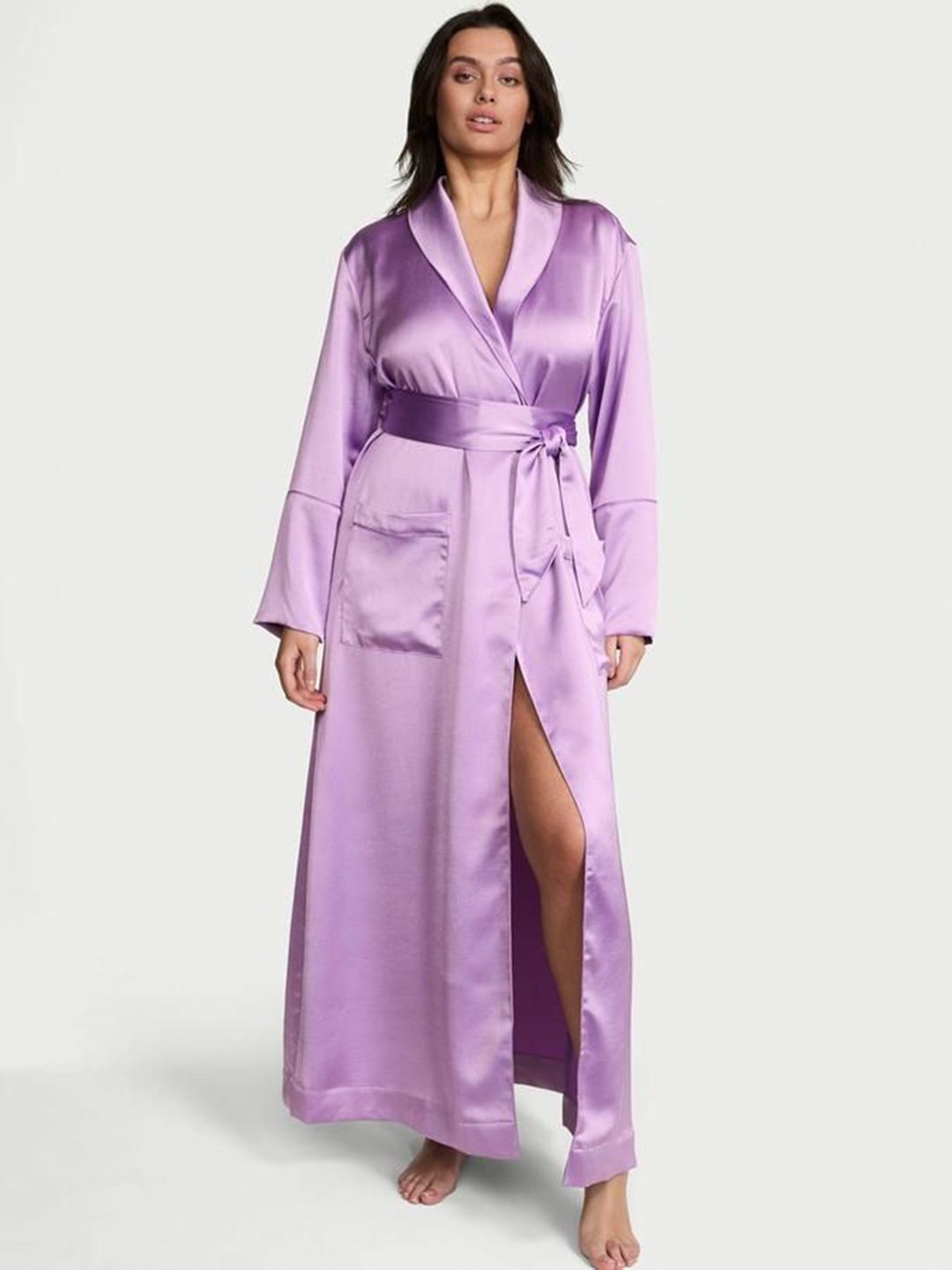 Victoria's Secret Women Shawl Collar Neck Long Robe-picture-32