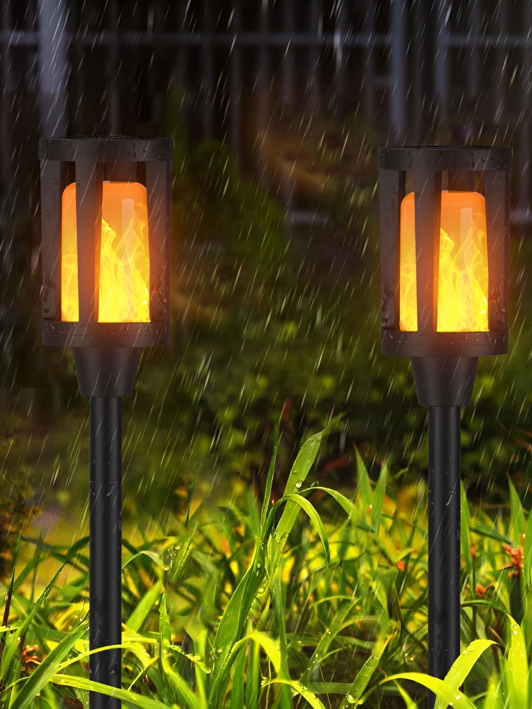 XERGY White Cylinder Solar Powered Outdoor Lamp