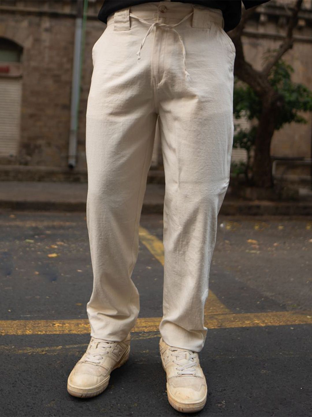Powerlook Men Cream Cotton Mid Rise Pant Trouser-picture-33