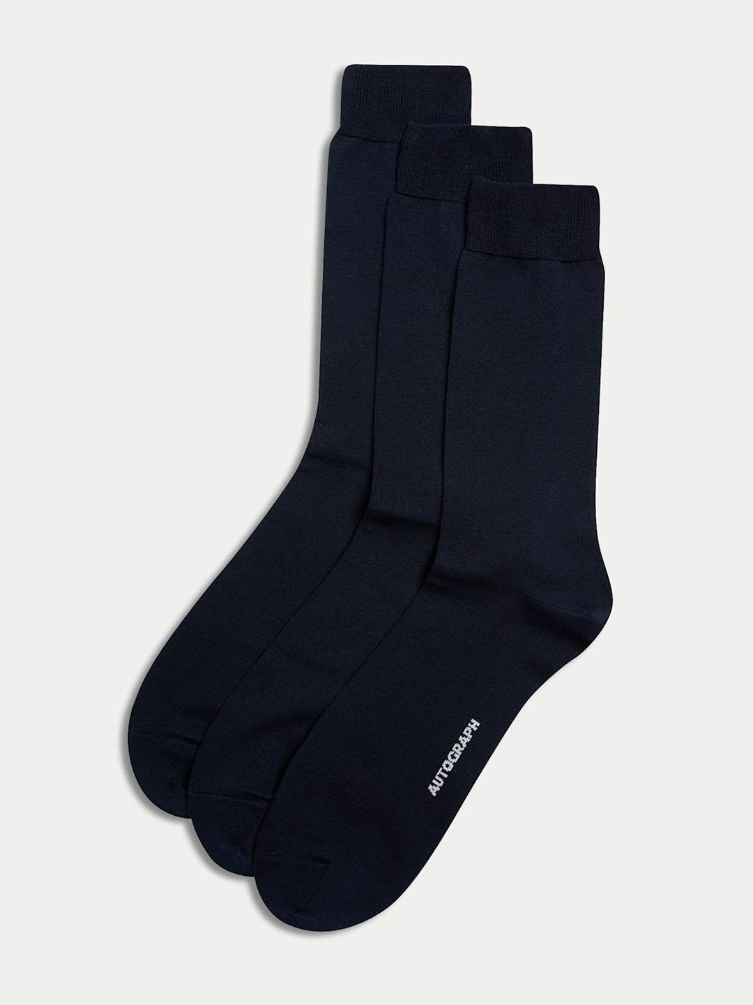 Marks & Spencer Men Pack Of 3 Calf-Length Socks-picture-19