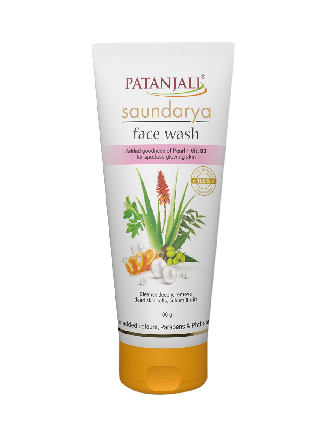 Patanjali Saundarya Face Wash with Pearl & Vitamin B3 for Spotless Glowing Skin - 100 g-picture-55