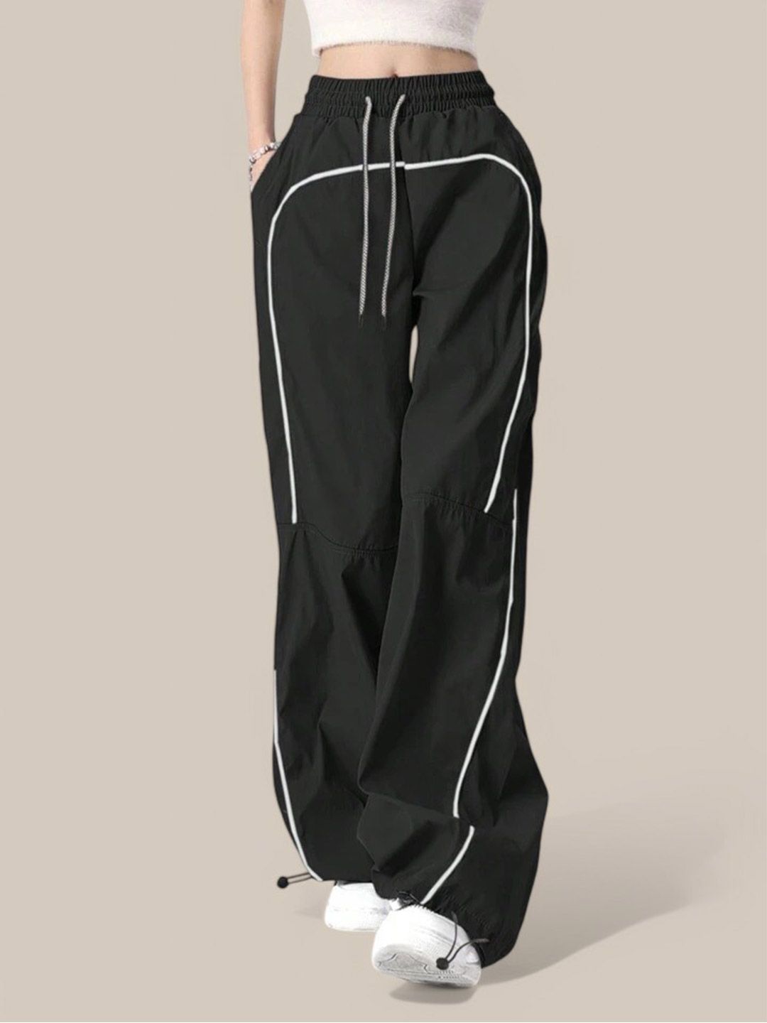 The Roadster Lifestyle Co. Women Loose Fit High-Rise Parachute Trousers-picture-24