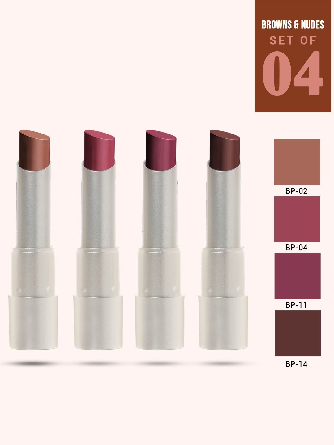 Beauty People Set Of 4 12 Hrs Long Stay Lipstick - Shade - BP-02 - BP-04 - BP-11 - BP-14-image-36