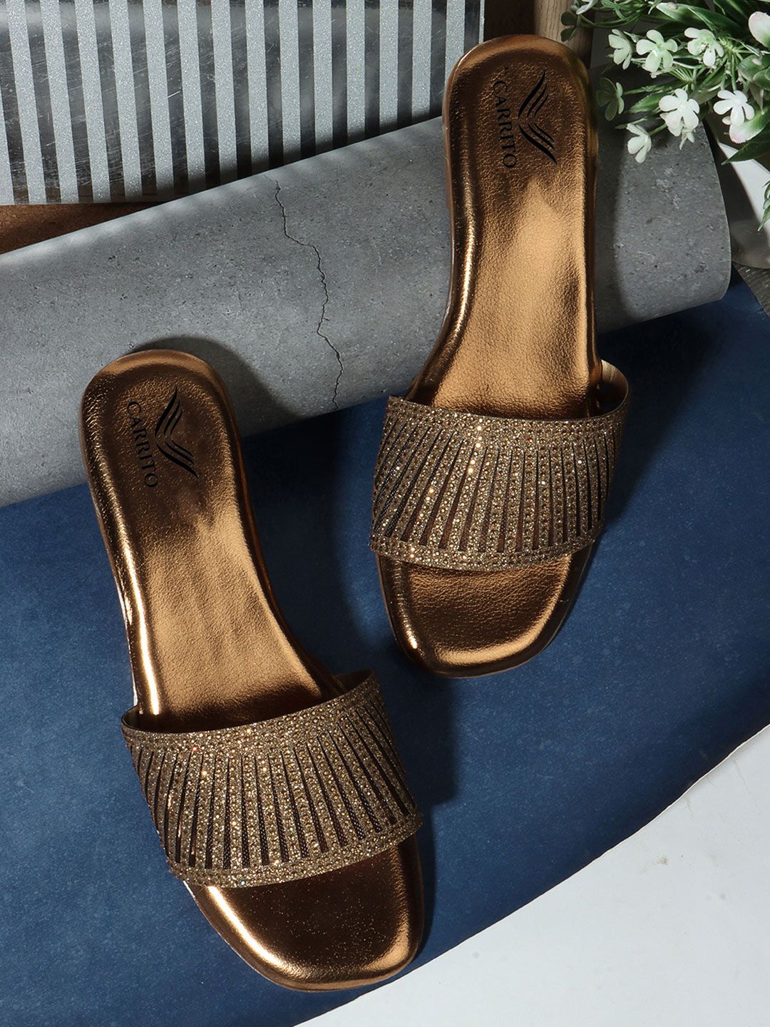 carrito Women Embellished Open Toe Flats-picture-15