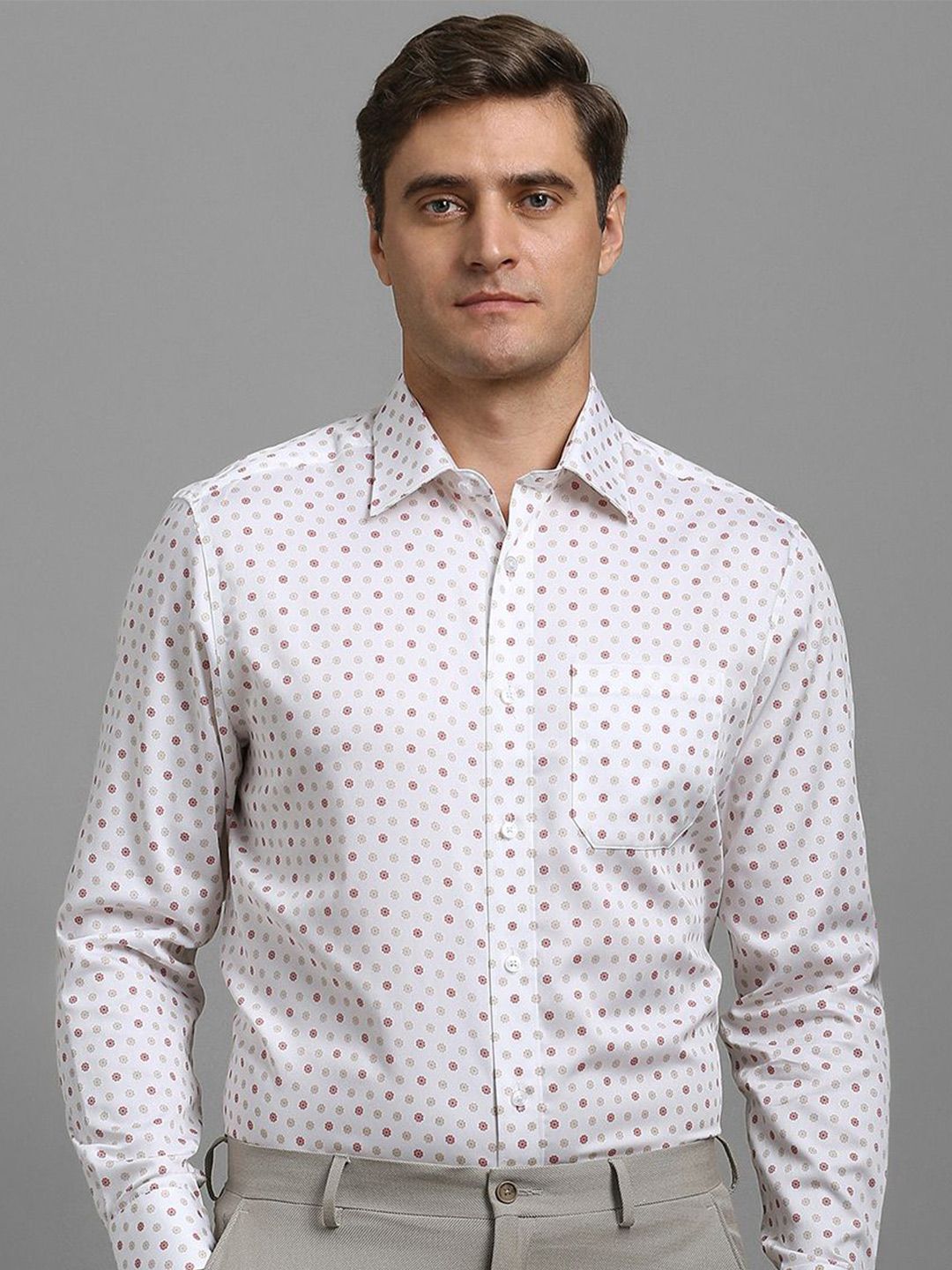 Louis Philippe Men Spread Collar Floral Printed Cotton Formal Shirts-picture-20