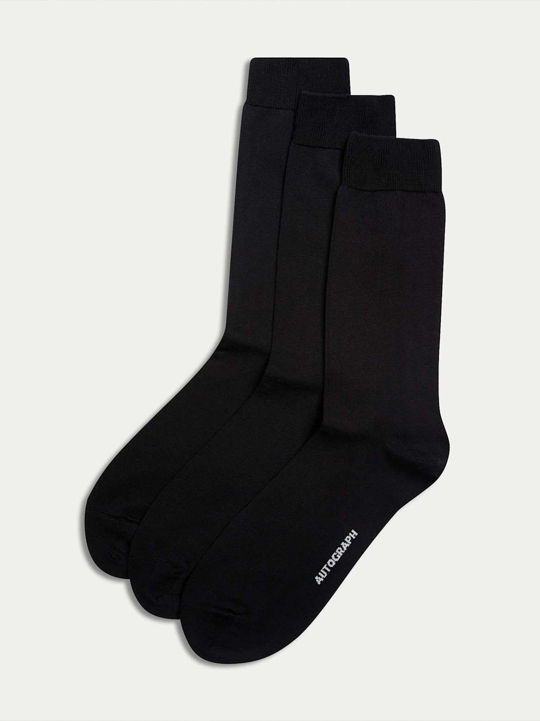 Marks & Spencer Men Pack Of 3 Calf-Length Socks-picture-32