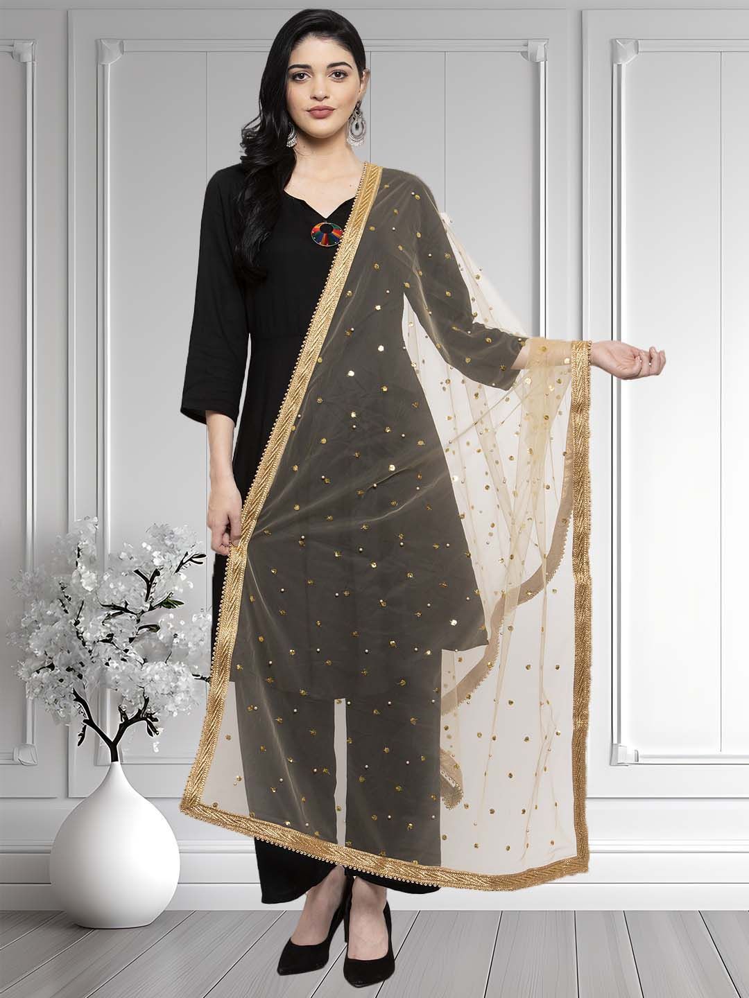 Moda Rapido Ethnic Motifs Embroidered Foil Print Dupatta with Sequinned-picture-24