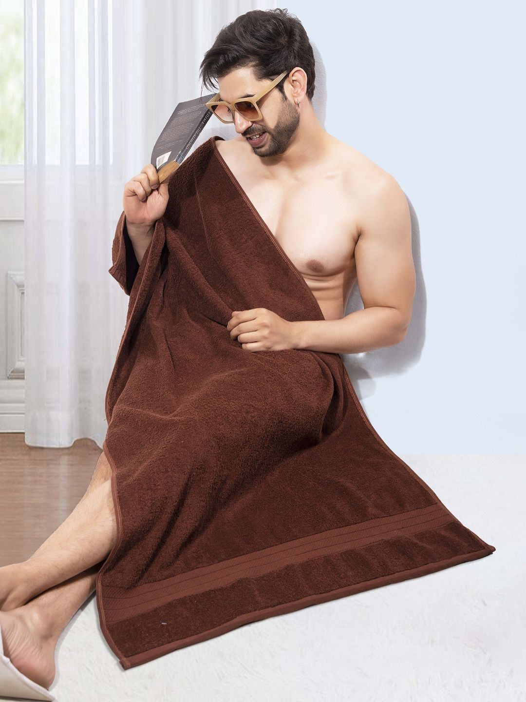 HotGown Coffee Brown Cotton 600 GSM Bath Towel-image-2