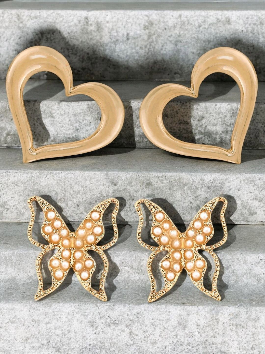 fabula Set Of 2 Heart Shaped Studs-picture-13