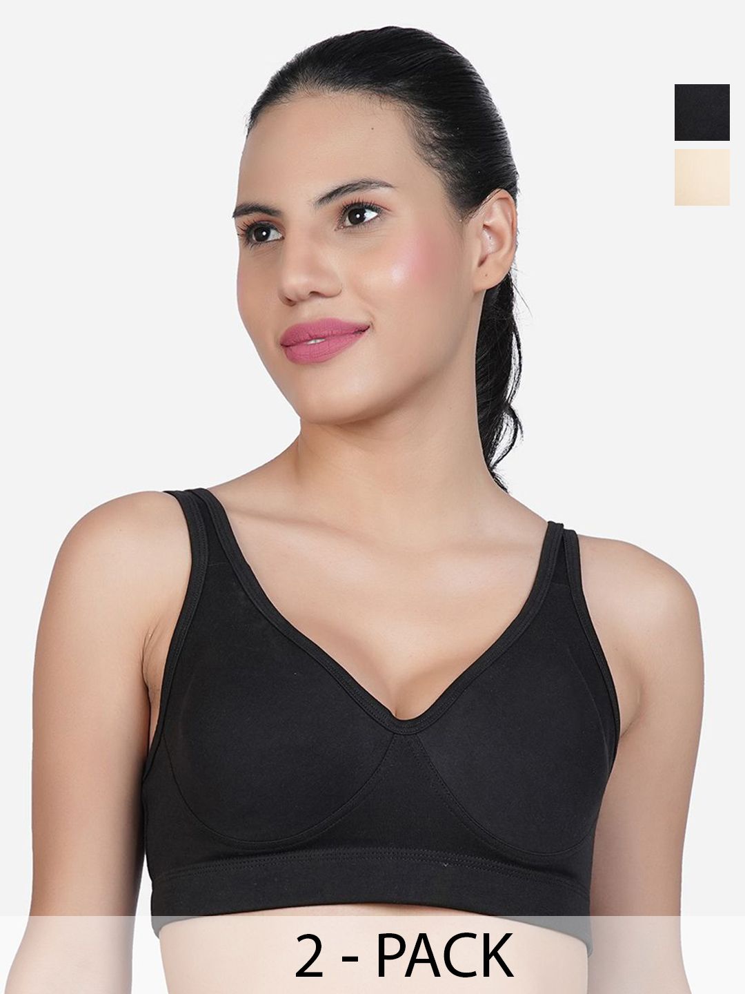 SHYAM SONS FLAIR Women Pack of 2 Full Coverage Non Padded Seamless Sports Bra-picture-26