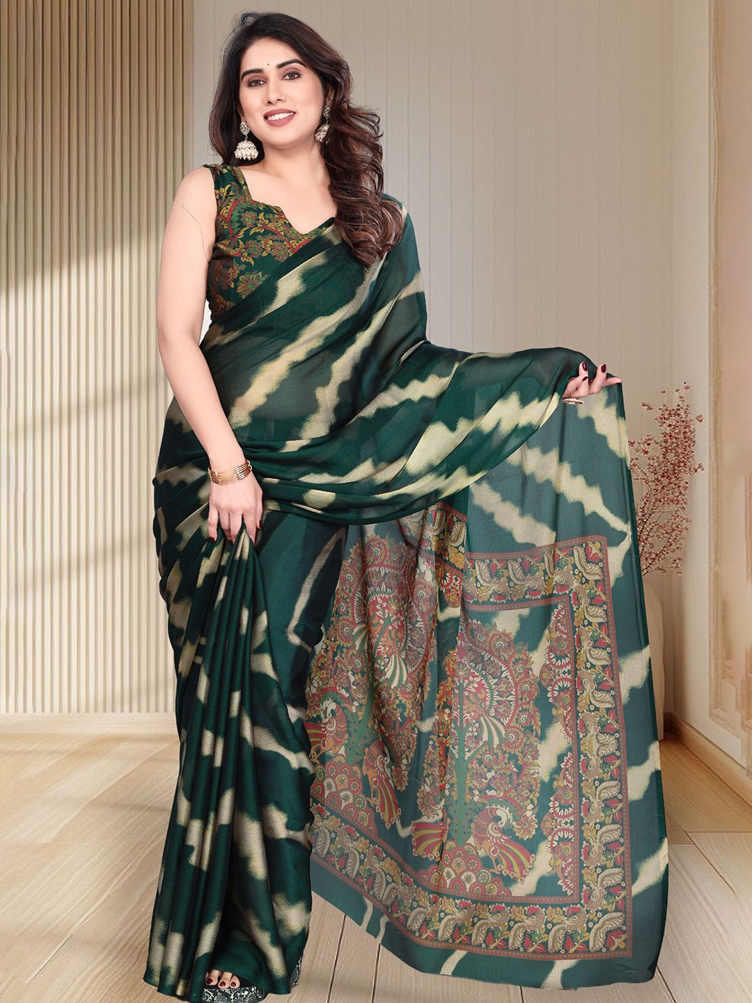 MAGNEITTA Striped Pure Chiffon Saree-picture-56