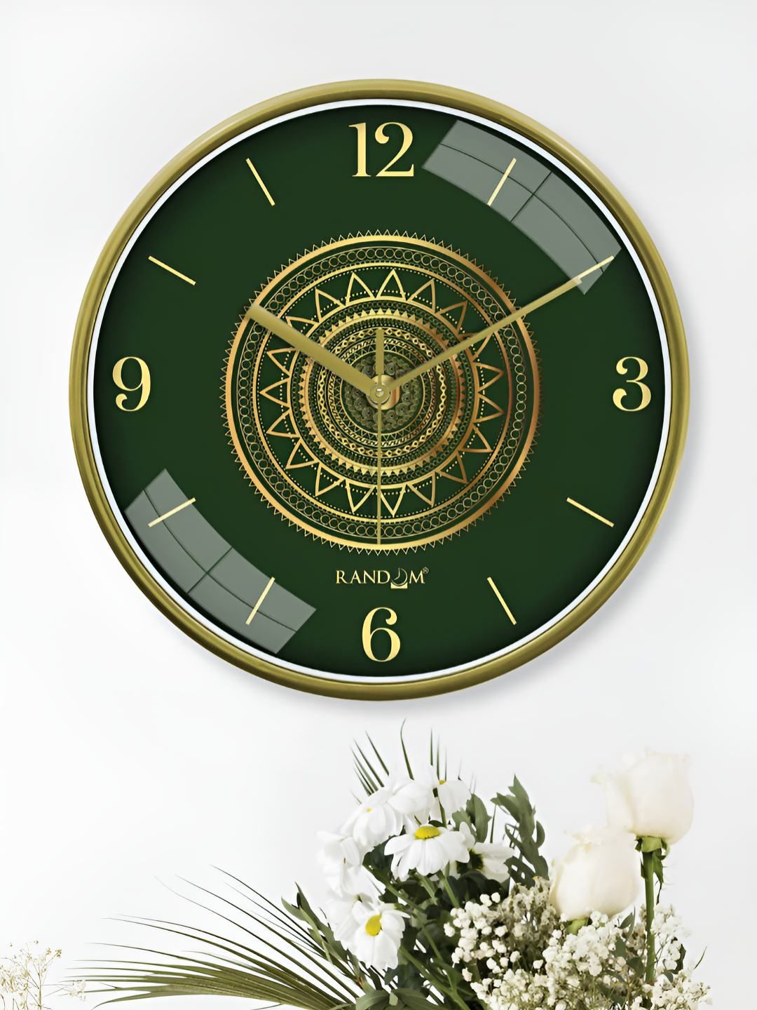 RANDOM Yellow & Green Printed Round Contemporary Wall Clock-image-27