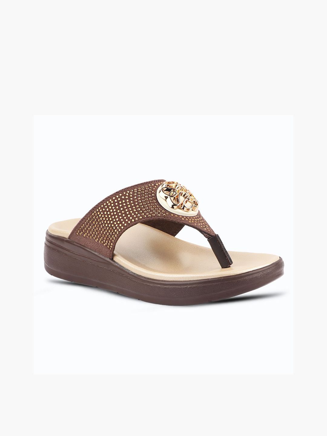 MEDIFEET Women Embellished Midsole Arch Support T-Strap Flats-picture-29