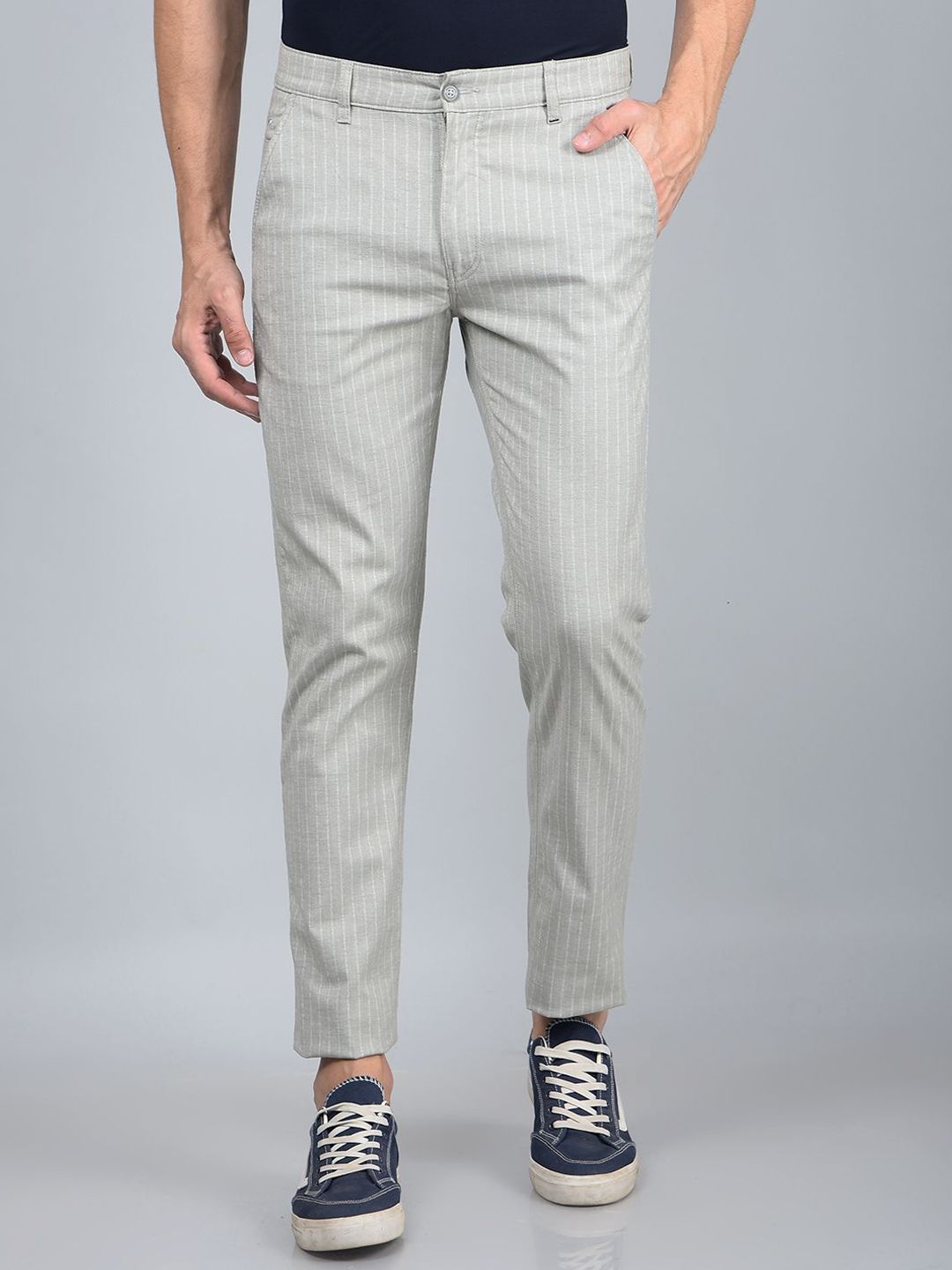 Crimsoune Club Men Striped Printed Smart Slim Fit Chinos-picture-31