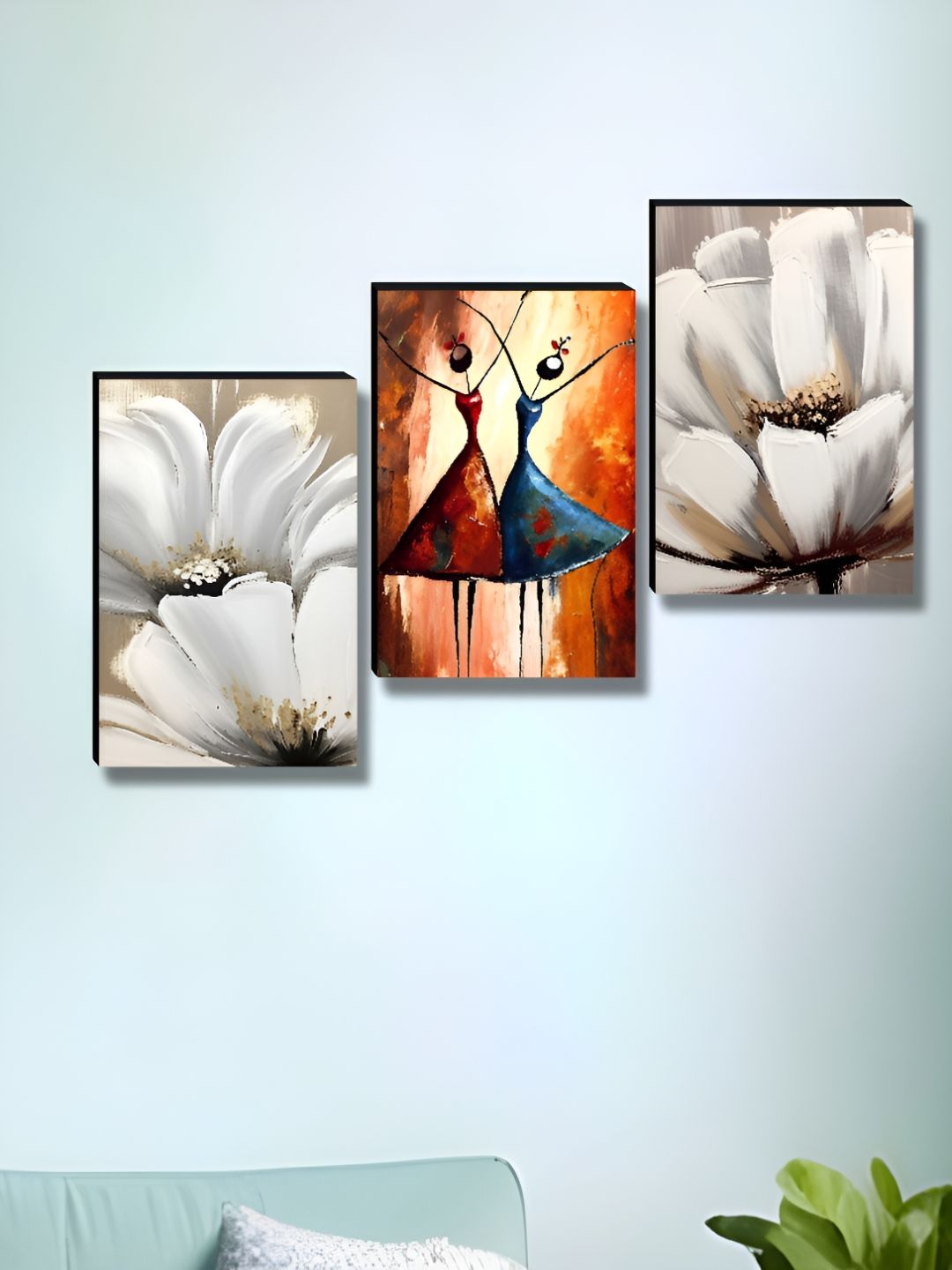 Myntra Elegant Homes White & Red 3 Pieces Floral and Botanical Wall Arts-picture-35