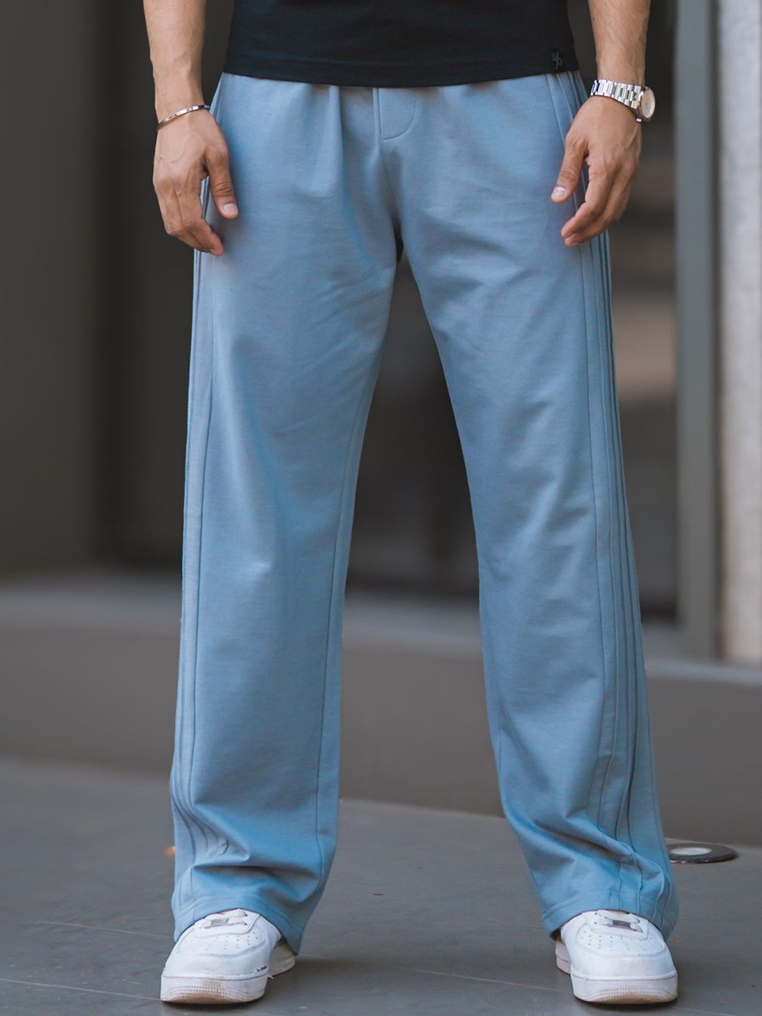 Maniac Men Cotton Baggy-Fit Pleated Track Pants-picture-26