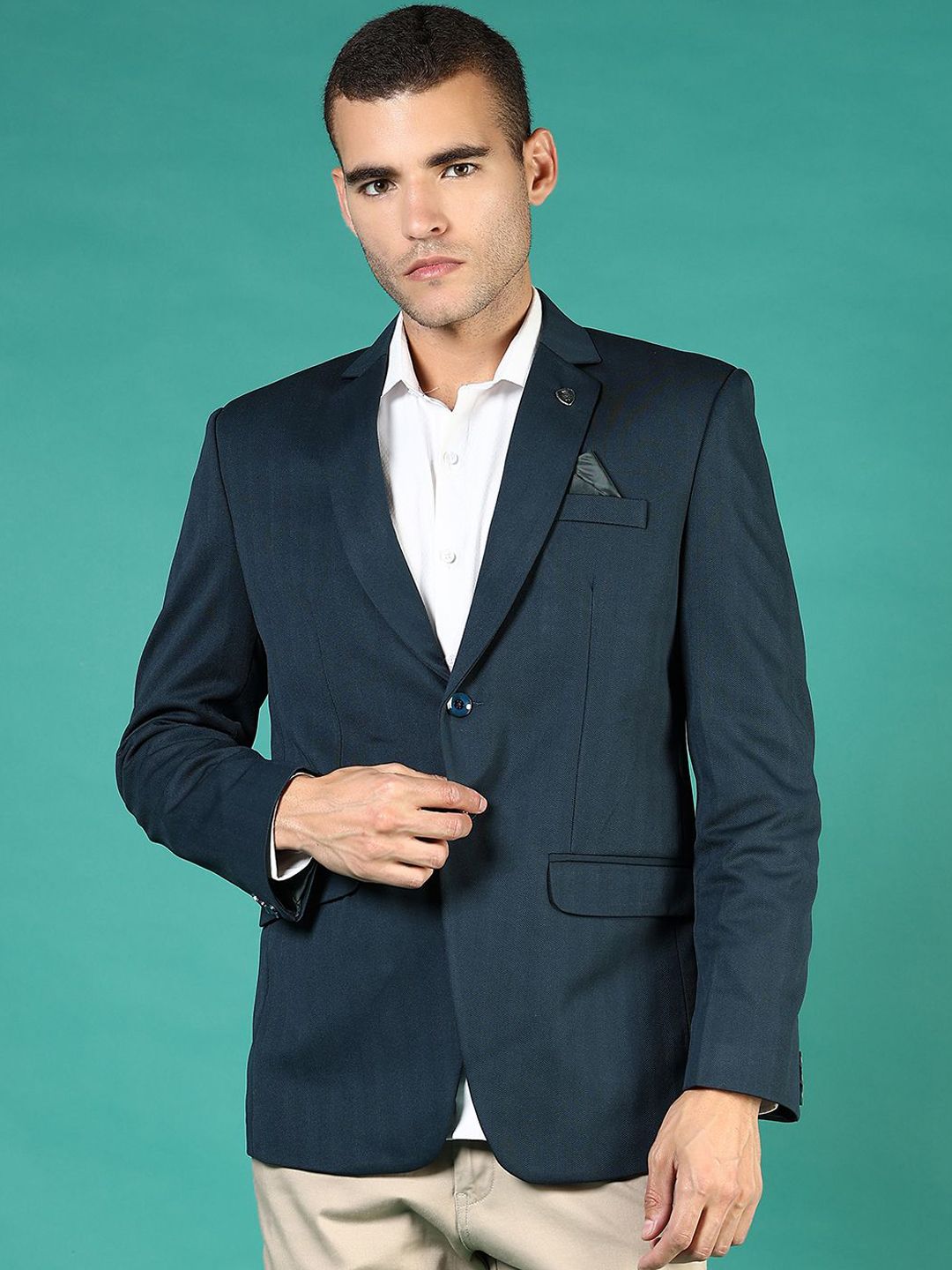 V-Mart Notched Lapel Collar Single Breasted Casual Blazers-picture-23