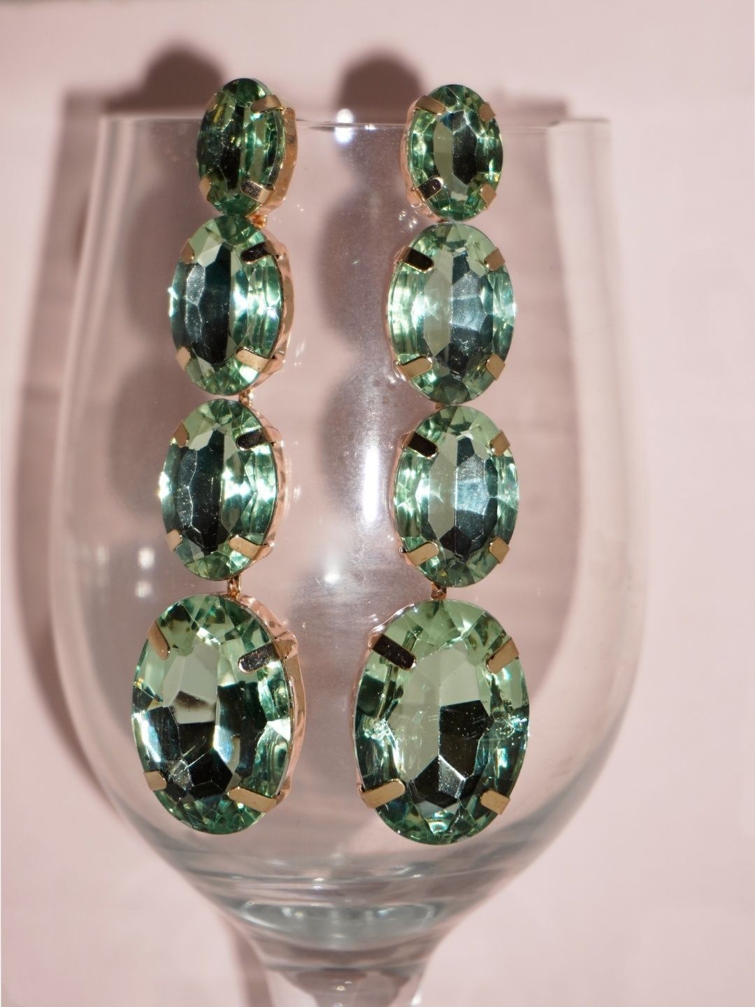 Niscka Gold-Plated Crystals Studded Contemporary Drop Earrings-picture-37