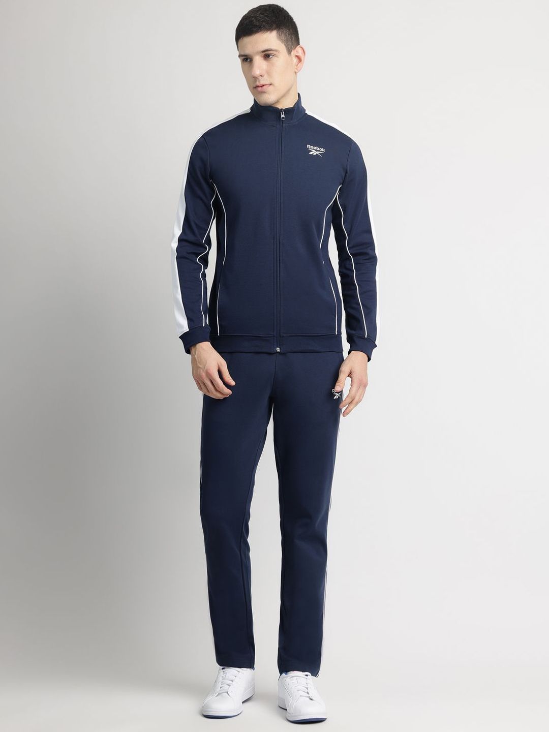 Reebok Men Brand Logo Printed High Neck Tracksuit-image-27