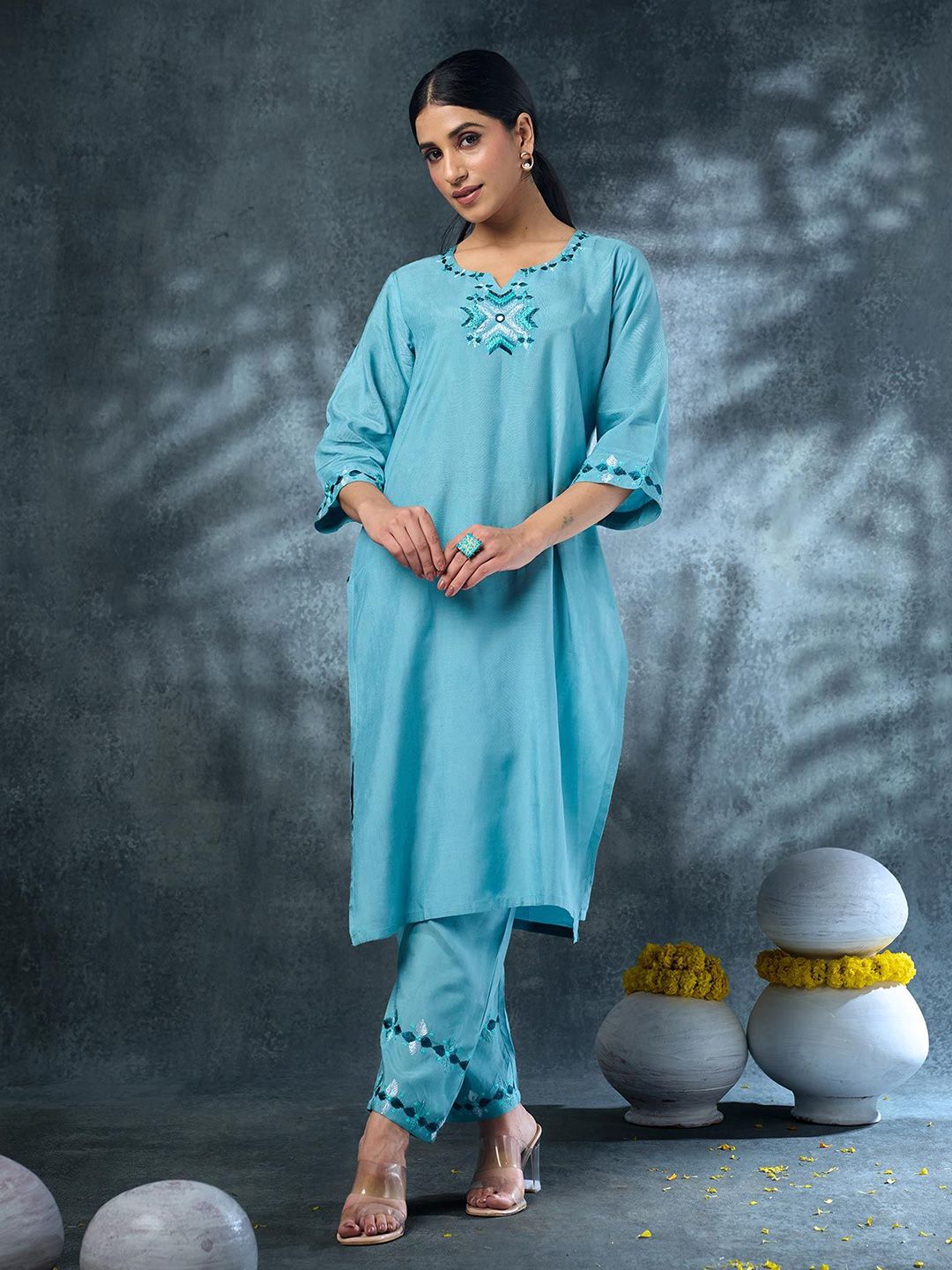 Phulkari Forever Women Embroidered Handloom Ethnic Palazzos-picture-14