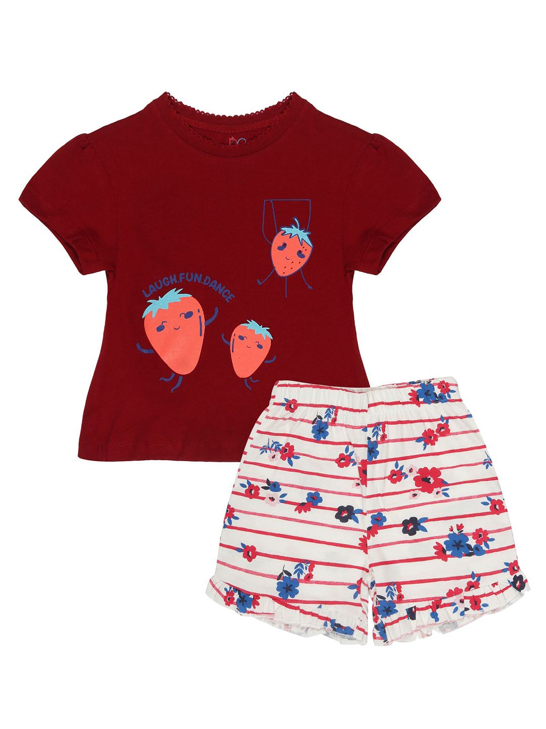 YOUNG BIRDS Girls Printed T-shirt with Shorts-picture-53