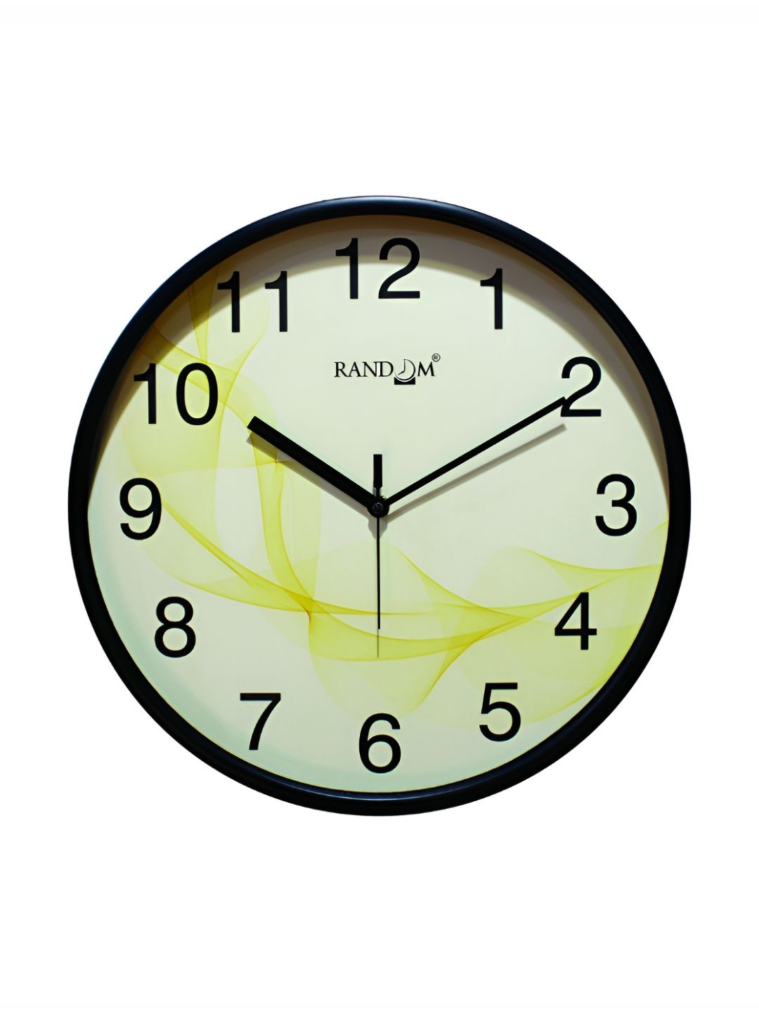 RANDOM Yellow & Black Printed Sweep Silent Stylish Round Contemporary Wall Clock-picture-11