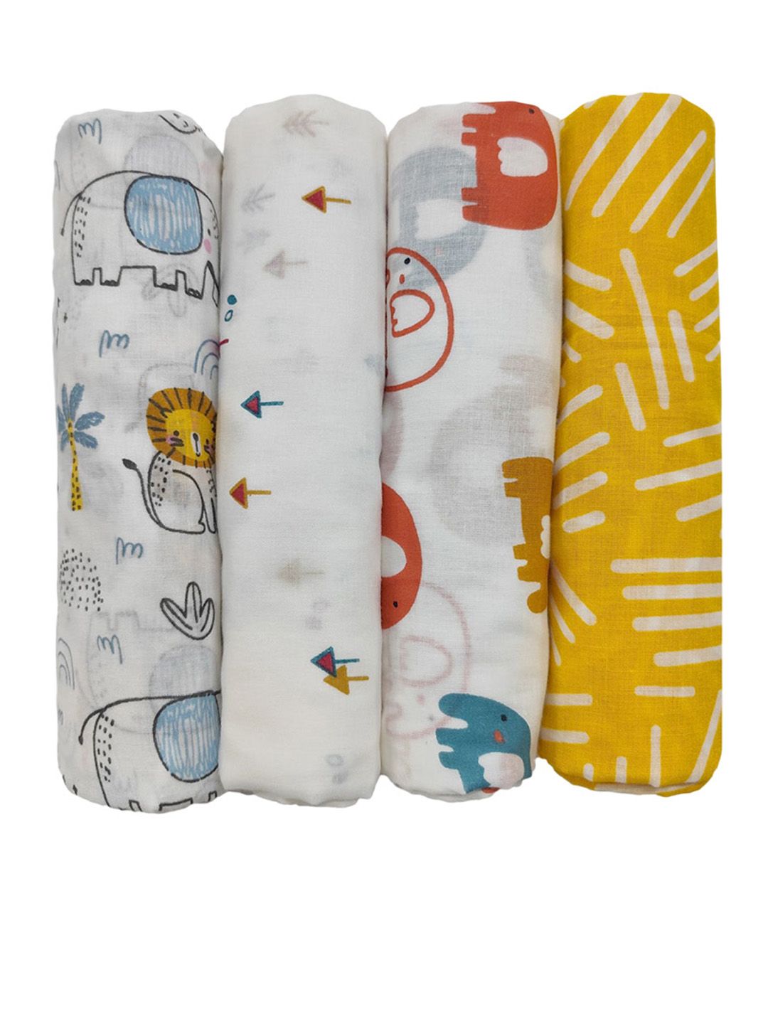 Trance Home Linen Kids Pack Of 4 Printed Swaddle Cloth-picture-14