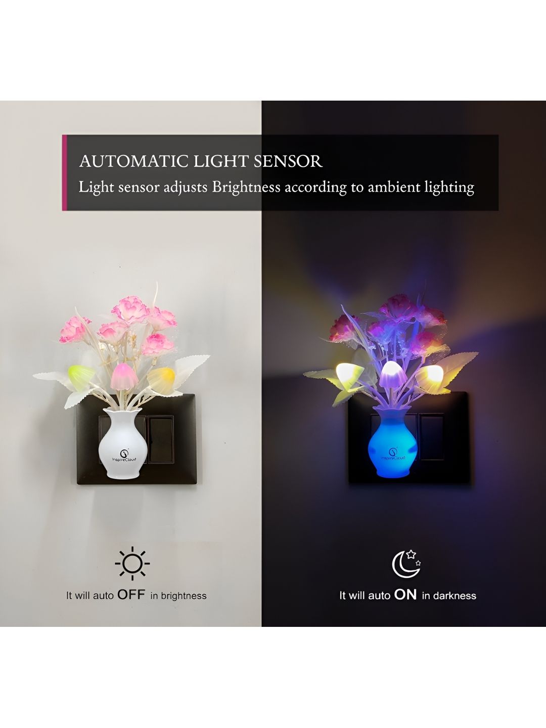 INSPIRECLOUD Pink & White Engineered Wood Abstract Shaped Wall Lamp-picture-12