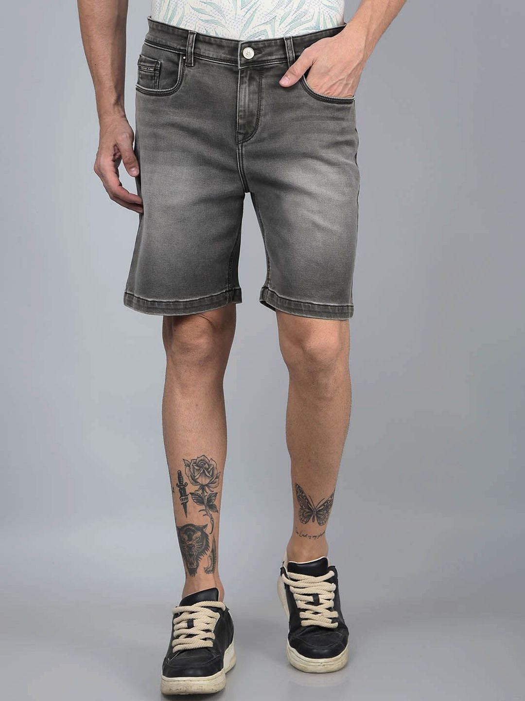 Crimsoune Club Men Washed Slim Fit Chino Shorts-picture-14