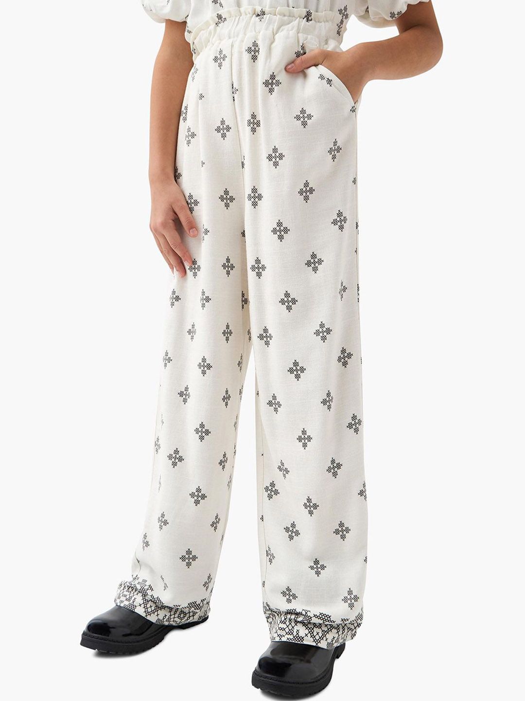 Juniors by Babyshop Girls Cotton Mid-Rise Printed Trousers-picture-33