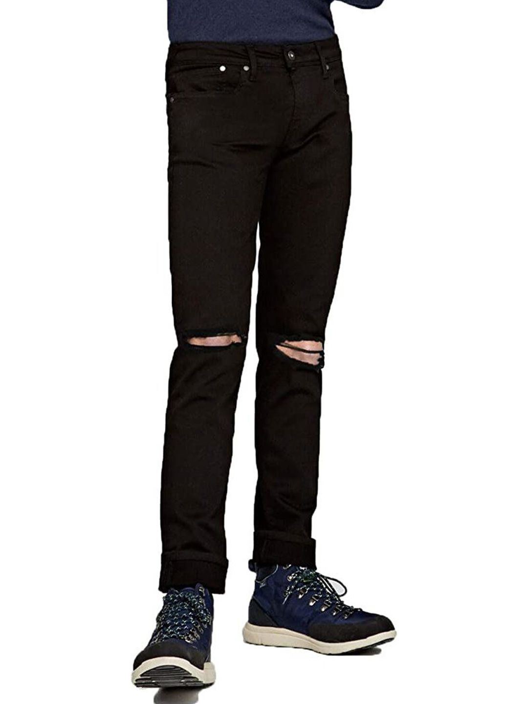 COMFITS Men Classic Slash Knee Regular Fit Mid-Rise No Fade Cotton Jeans-picture-20