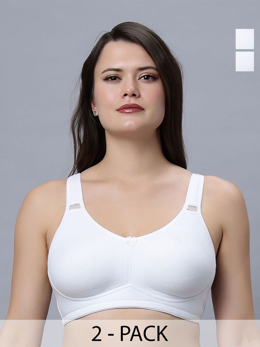 In Care Pack of 2 Cotton Full Coverage Non Padded T-shirt Bra