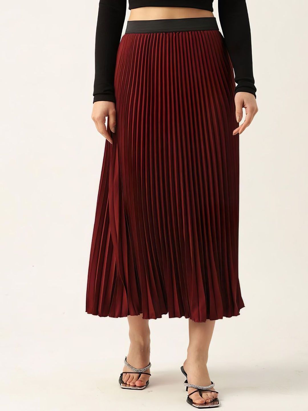 OTABU Accordion Pleated A-Line Midi Skirt-picture-16