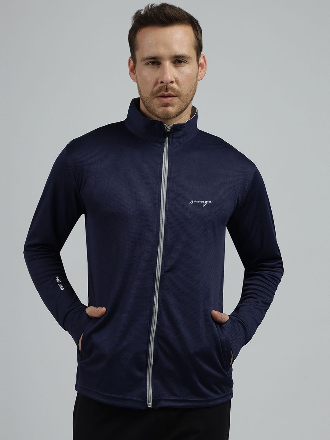 Be Savage Men Solid Lightweight Sports Jacket