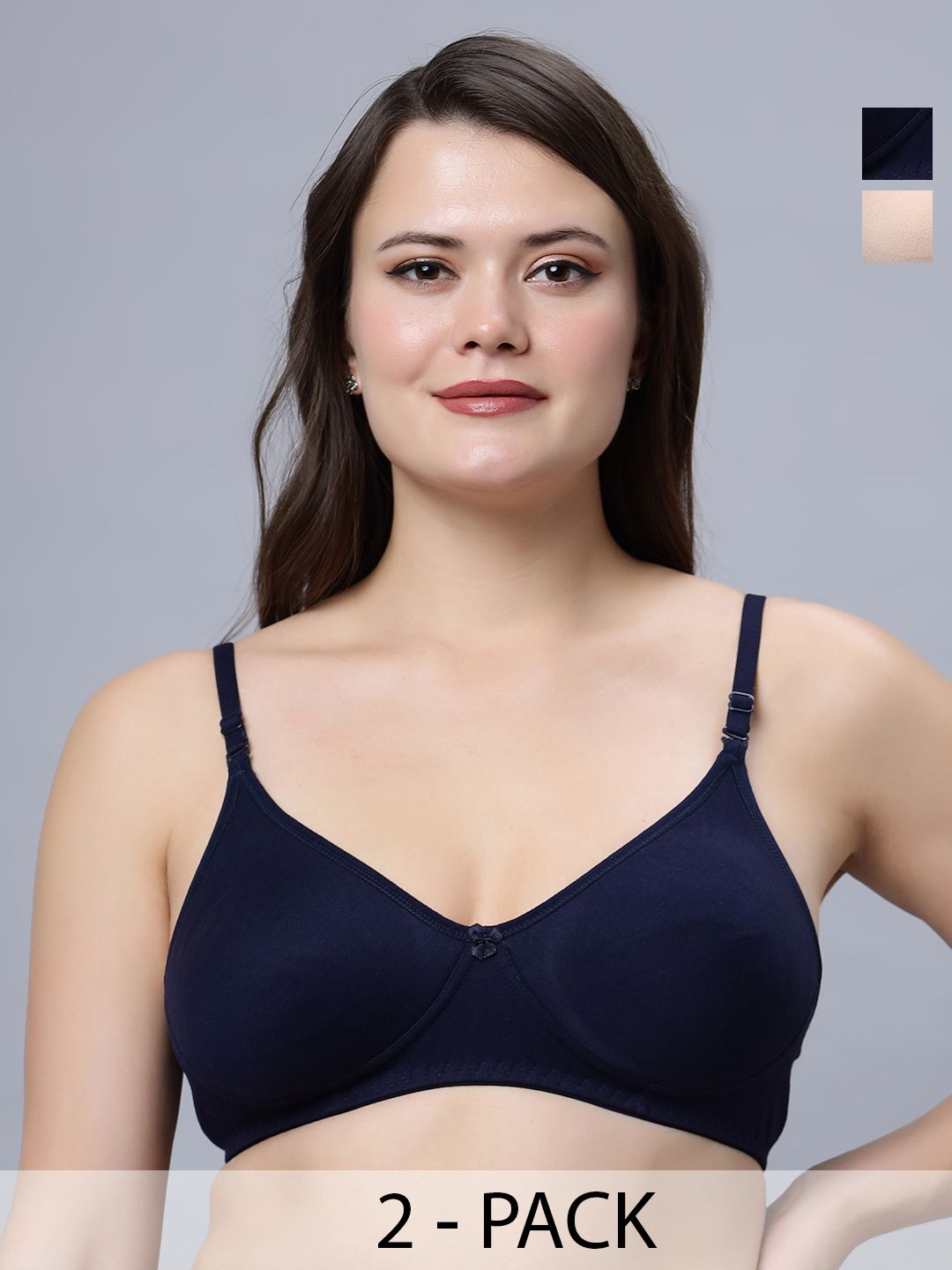 In Care  Women Pack Of 2 T-shirt Full Coverage Non Padded Cotton Bra
