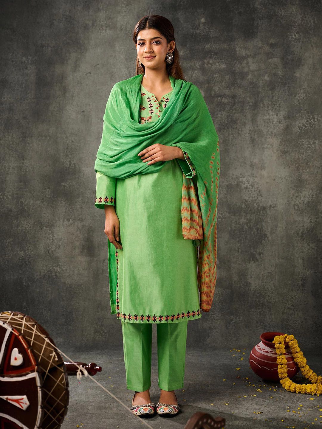 Phulkari Forever Women Embroidered Handloom Ethnic Palazzos-picture-50