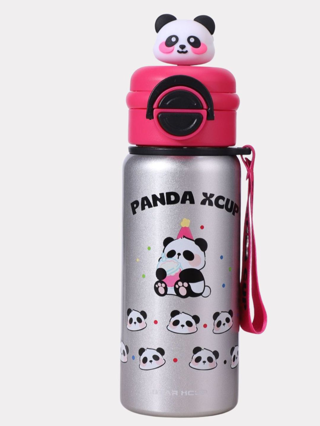 Little Surprise Box LLP Silver-Toned Stainless Steel Panda Printed Water Bottle 550 ml-picture-28