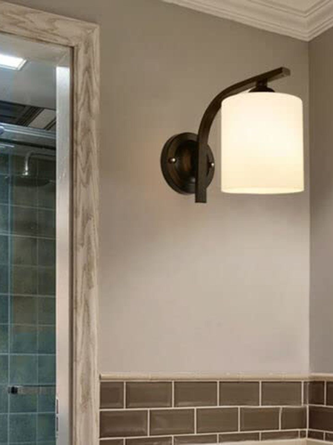 KINIS Black & White Metal Cylinder Shaped Wall Lamp With Bulb-picture-34