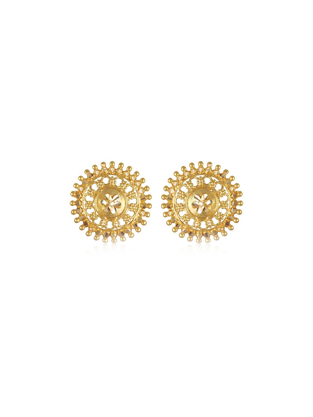 DIVASTRI Gold-Plated Circular Shaped Studs Earrings-picture-25
