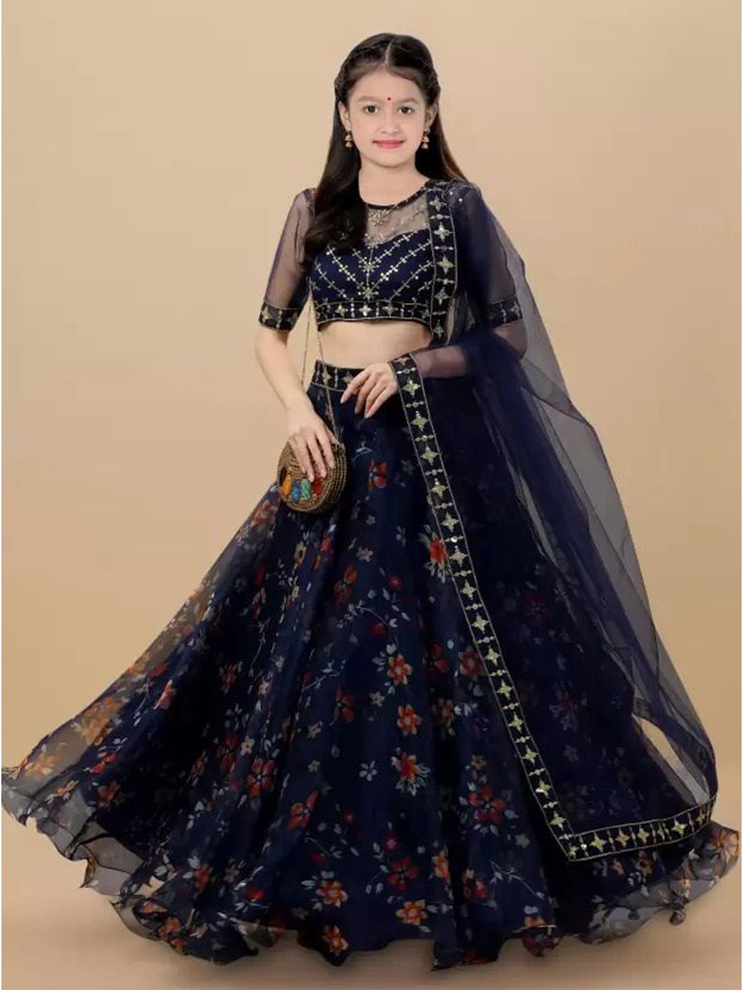 BAESD Embroidered Sequnnied Semi-Stitched Lehenga & Unstitched Blouse With Dupatta-picture-23