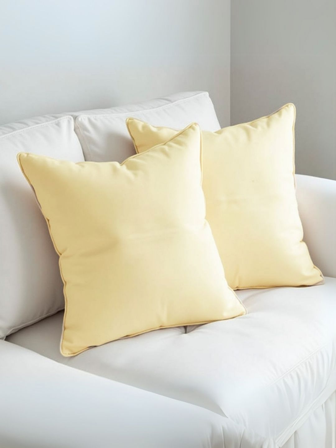 Aurave Beige 2 Pieces Pure Cotton 210 TC Soft & Comfortable Square Cushion Covers-picture-16