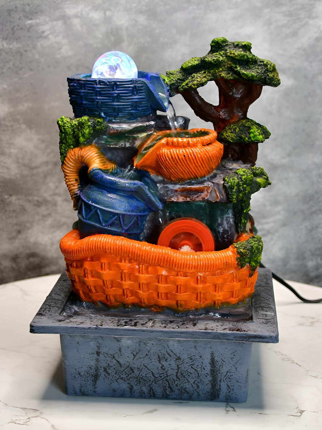 SOWPEACE Orange Colored & Green Earthborn Driftstone Waterfall-image-8