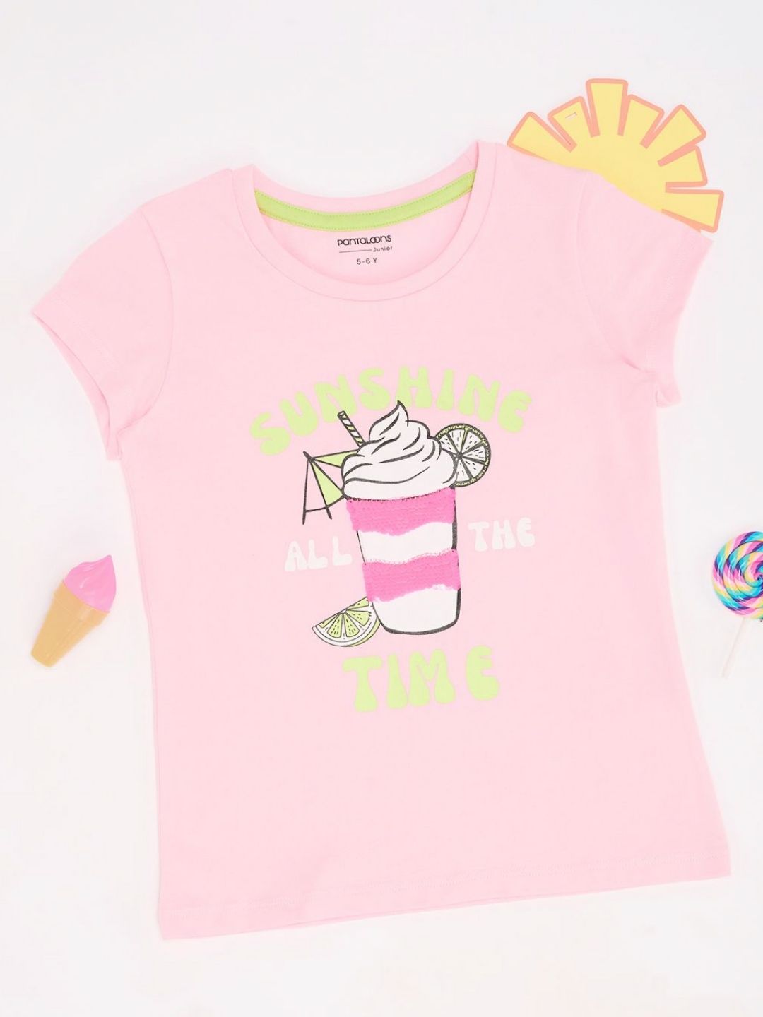 Pantaloons Junior Girls Applique T-shirt-picture-14