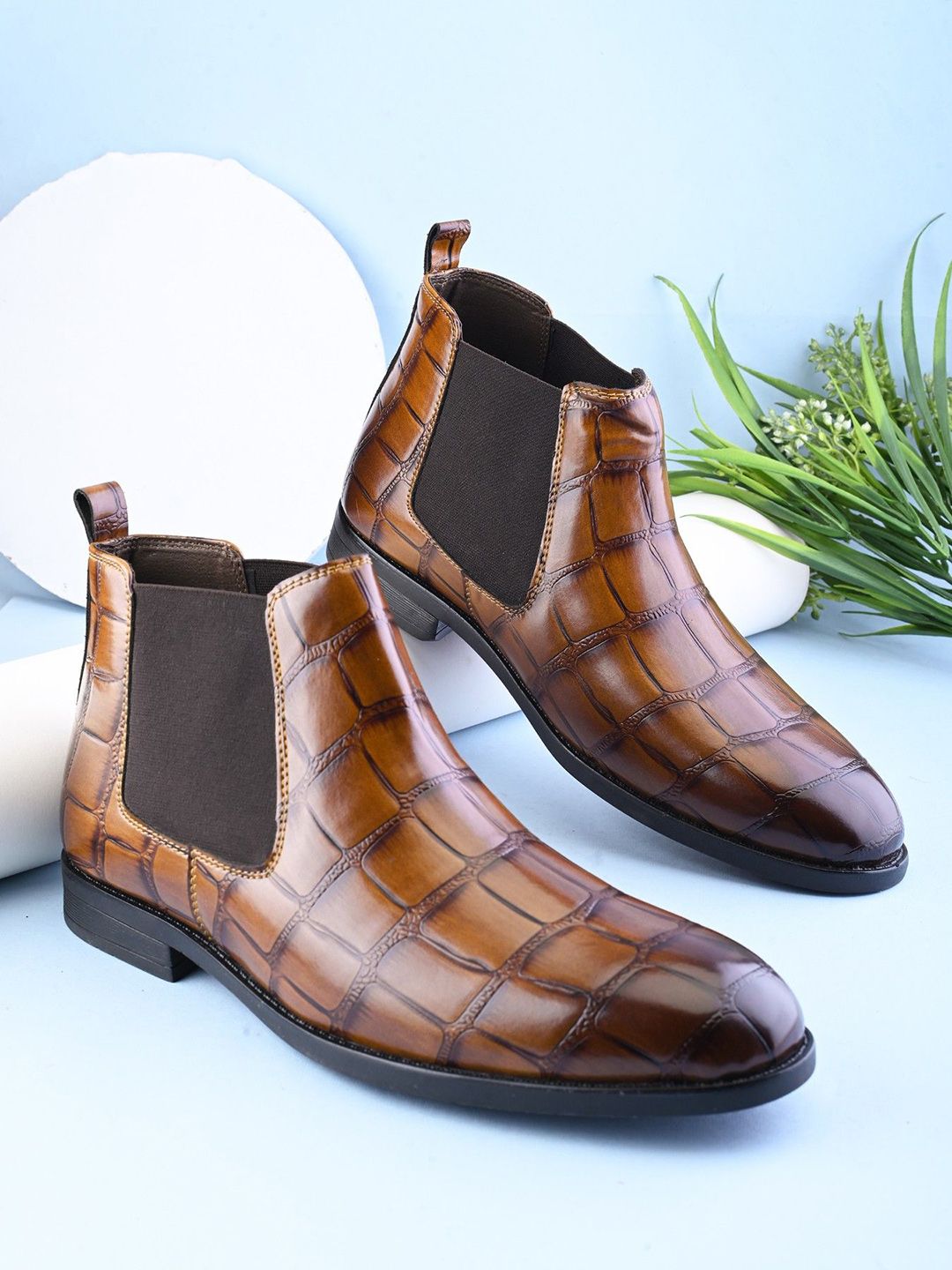 San Frissco Men Textured Slip On Chelsea Boots-picture-18